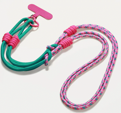 สายคล้องคอสร้อยเชือกสายคล้องโทรศัพท์แบบปรับได้สามแบบสำหรับผู้หญิง สายคล้องไหล่แบบยาวแบบถักสายคล้องคอสายสะพายข้าง