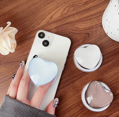 ที่วางโทรศัพท์รูปหัวใจสีพื้น สไตล์อินส์ ที่วางบนเดสก์ท็อปแบบดูดแม่เหล็ก