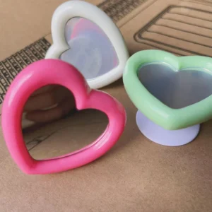 Girly ขาตั้งโทรศัพท์มือถือ แบบกระจก รูปหัวใจ สําหรับ iPhone huawei samsung