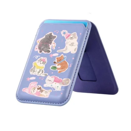 อะนิเมะสไตล์แมวกระเป๋าสตางค์สําหรับiphone 16 15 14 13 12 pro Max 16Plusการ์ดที่วางโทรศัพท์