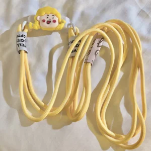 สายเชือกแขวนคอคอ/สายคล้องคอ สายคล้องโทรศัพท์แบบถักลายการ์ตูนสุดเท่และอินเทรนด์