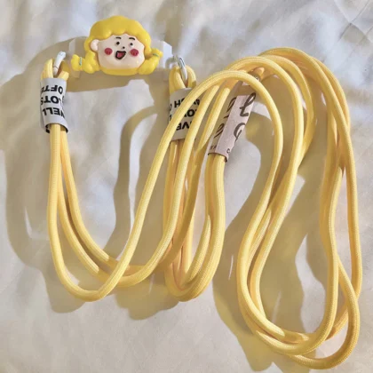 สายเชือกแขวนคอคอ/สายคล้องคอ สายคล้องโทรศัพท์แบบถักลายการ์ตูนสุดเท่และอินเทรนด์