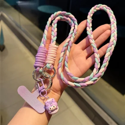 สายคล้องคอสายคล้องคอโทรศัพท์สายคล้องแบบ Crossbody สไตล์เชือกคล้องคอสายคล้องโทรศัพท์แบบทอขนาเชือกคล้องคอแบบน่ารักพร้อมจี้