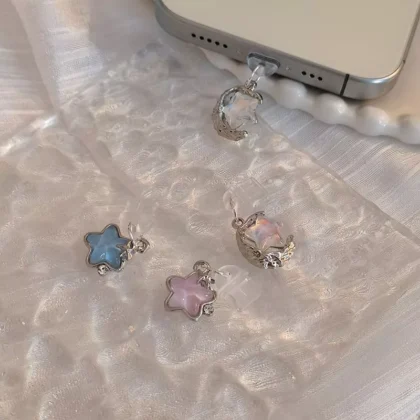 จี้จุกกันฝุ่นโทรศัพท์มือถือ จุกกันฝุ่นรูปดาวสำหรับหูฟังและพอร์ตชาร์จโทรศัพท์ IP Type-Cปลั๊กกันฝุ่นพอร์ตชาร์จโทรศัพท์มือ