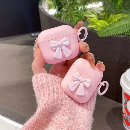 เคสหูฟัง Airpods Pro สีชมพู ป้องกันกระแทก 360 องศา วัสดุซิลิโคนนุ่ม ฝาปิดกันฝุ่นในตัว